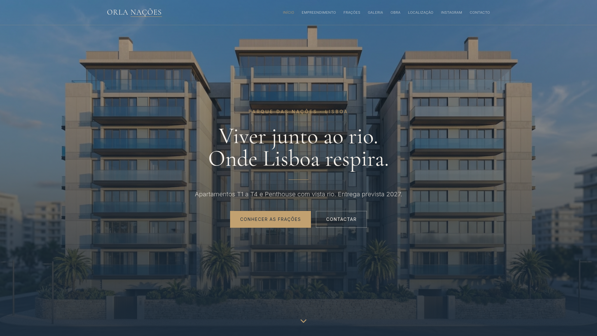 Pré-visualização do website Orla